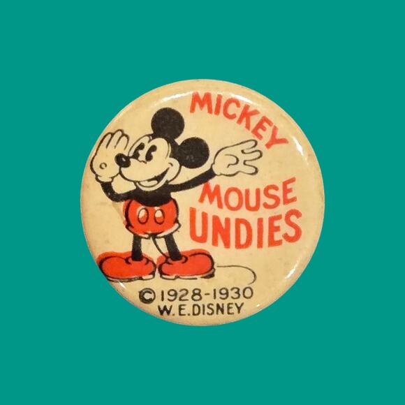 Antique Mickey Mouse Celluloid Pinback Button 1928-1930 W.E. Disney Collectible - Picture 1 of 8